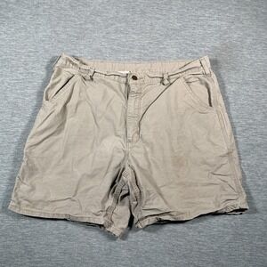 Carhartt Shorts Mens 38 Tan Khaki Canvas Work‎ Utility Dungaree Carpenter B146